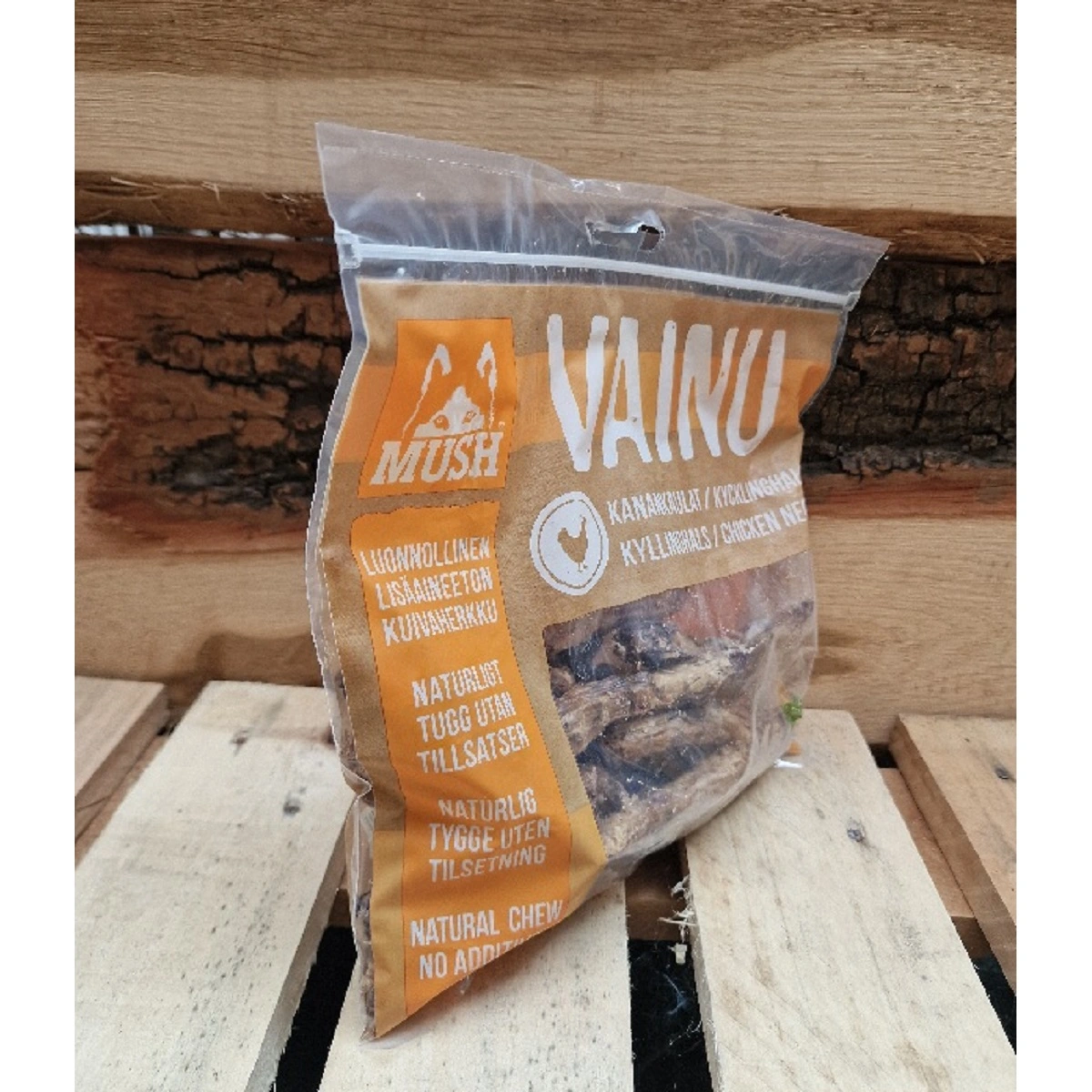 MUSH VAINU Hundesnack Kyllingehalse 220 g - naturlige tyggeben til hunde