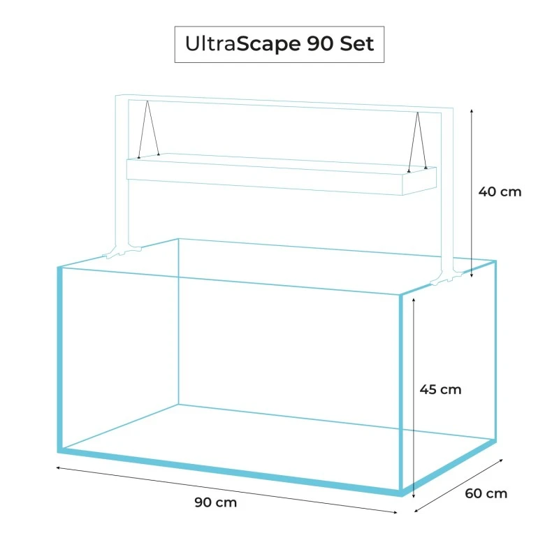AquaEl Akvarie og Lampe Ultra Scape 90 Snow