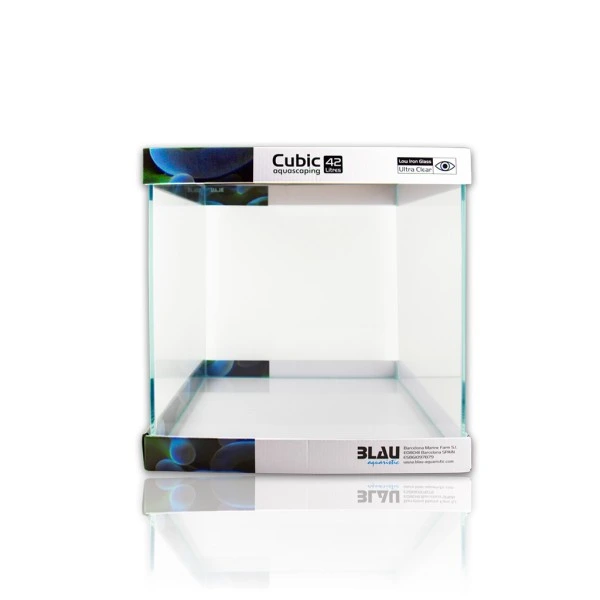 Blau Cubic Akvarium Aquascaping 42 L Optiwhite glas (35X35X35)
