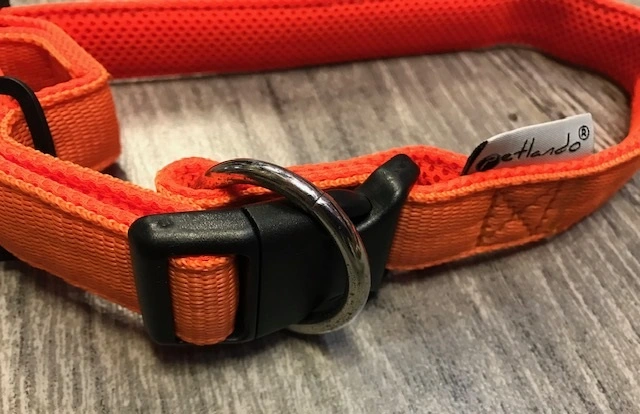 Petlando Hundehalsbånd i Neopren Orange M - let og komfortabelt hundehalsbånd