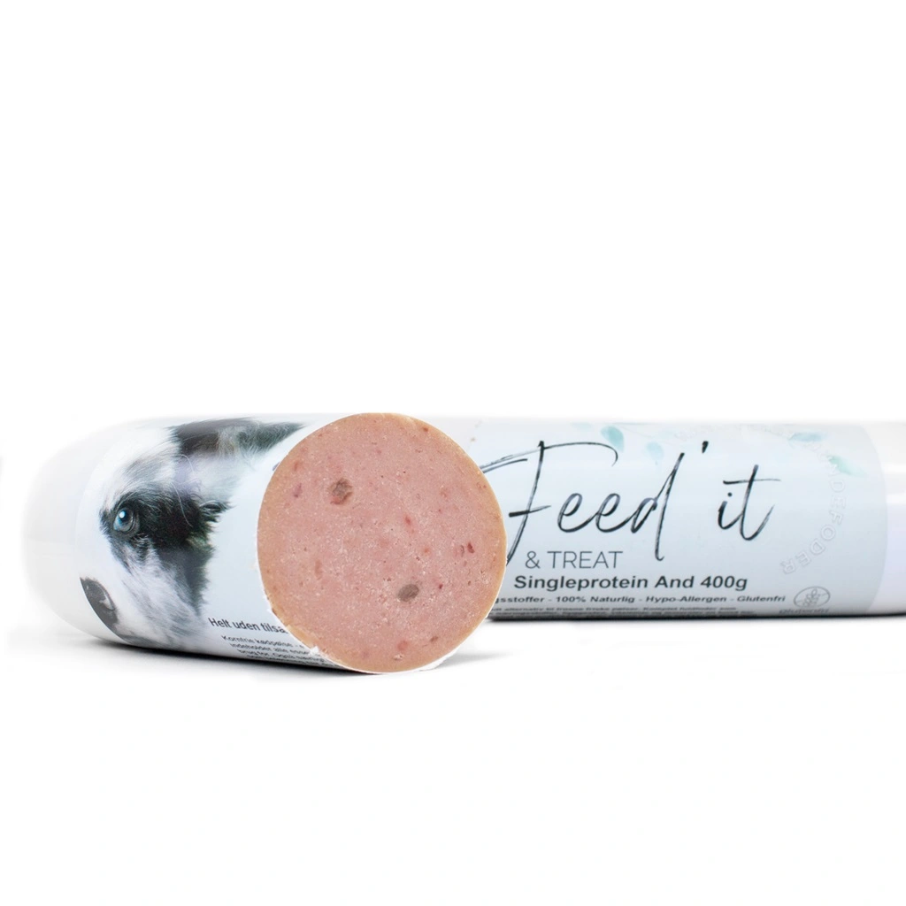 Feedit & Treat Pure Duck 400 g - naturlig andeskærepølse til hund og kat