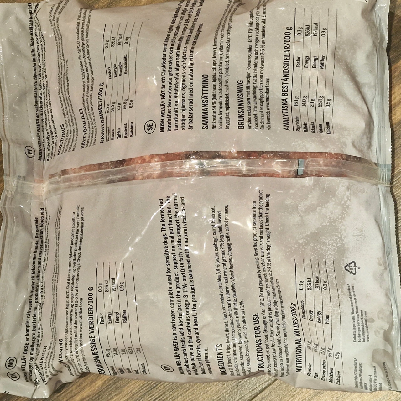 MUSH HELLÄ Okse 3 kg - Naturligt råfoder til din hund