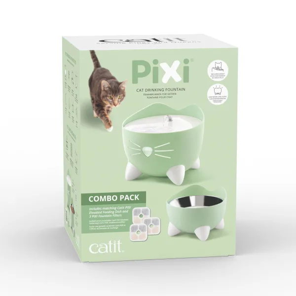 CatIt PIXI Kombo sæt Grøn (Foder skål og drikkefontene)