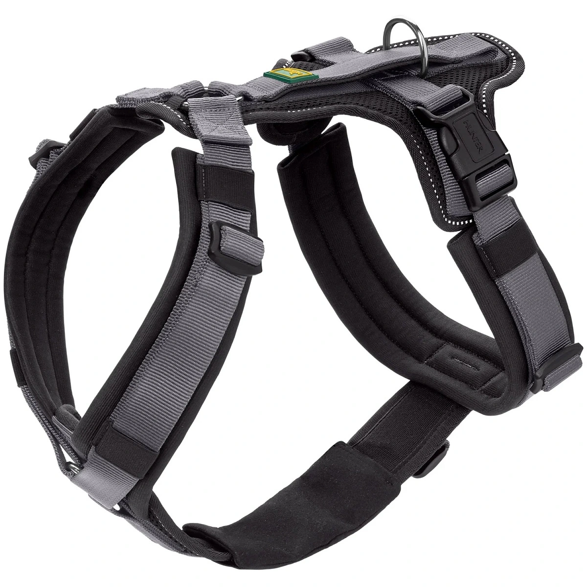 Hunter hundesele Safety Maldon Gråsort L længde 66-118 cm 2,5 cm - sikker stabilitet