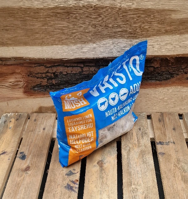 MUSH Vaisto Blå Okse Kalkun Laks - 3 kg råfoder til hund