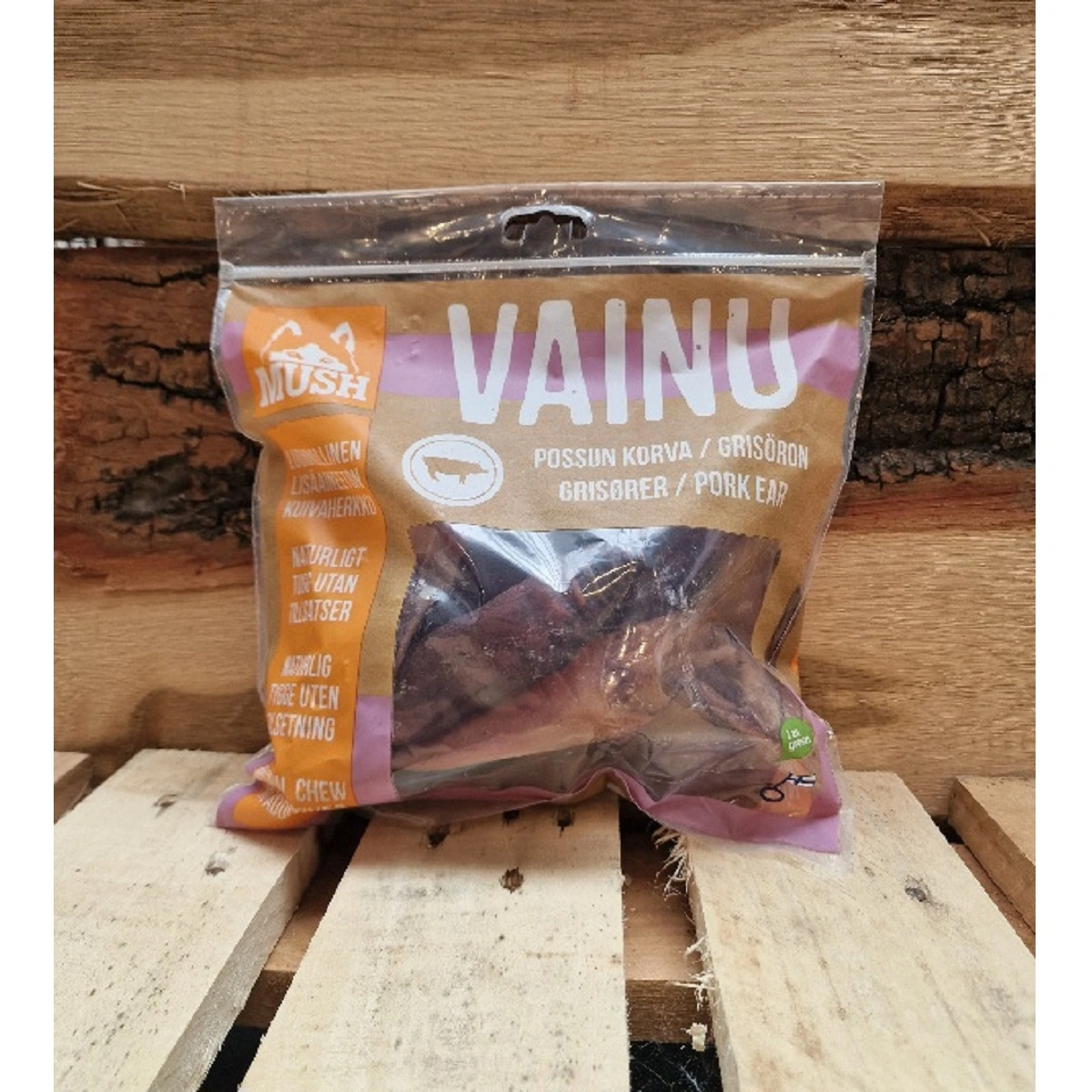 MUSH VAINU Hundesnack Griseøre 200 g - sprøde naturlige tyggeben