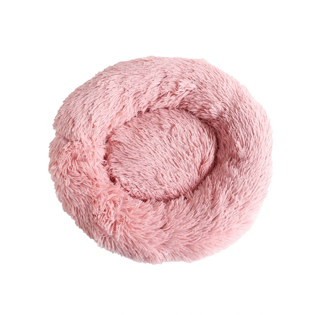 Donut Cozy Hundeseng Lyserød 60 cm - blød seng til mellemstore hunde