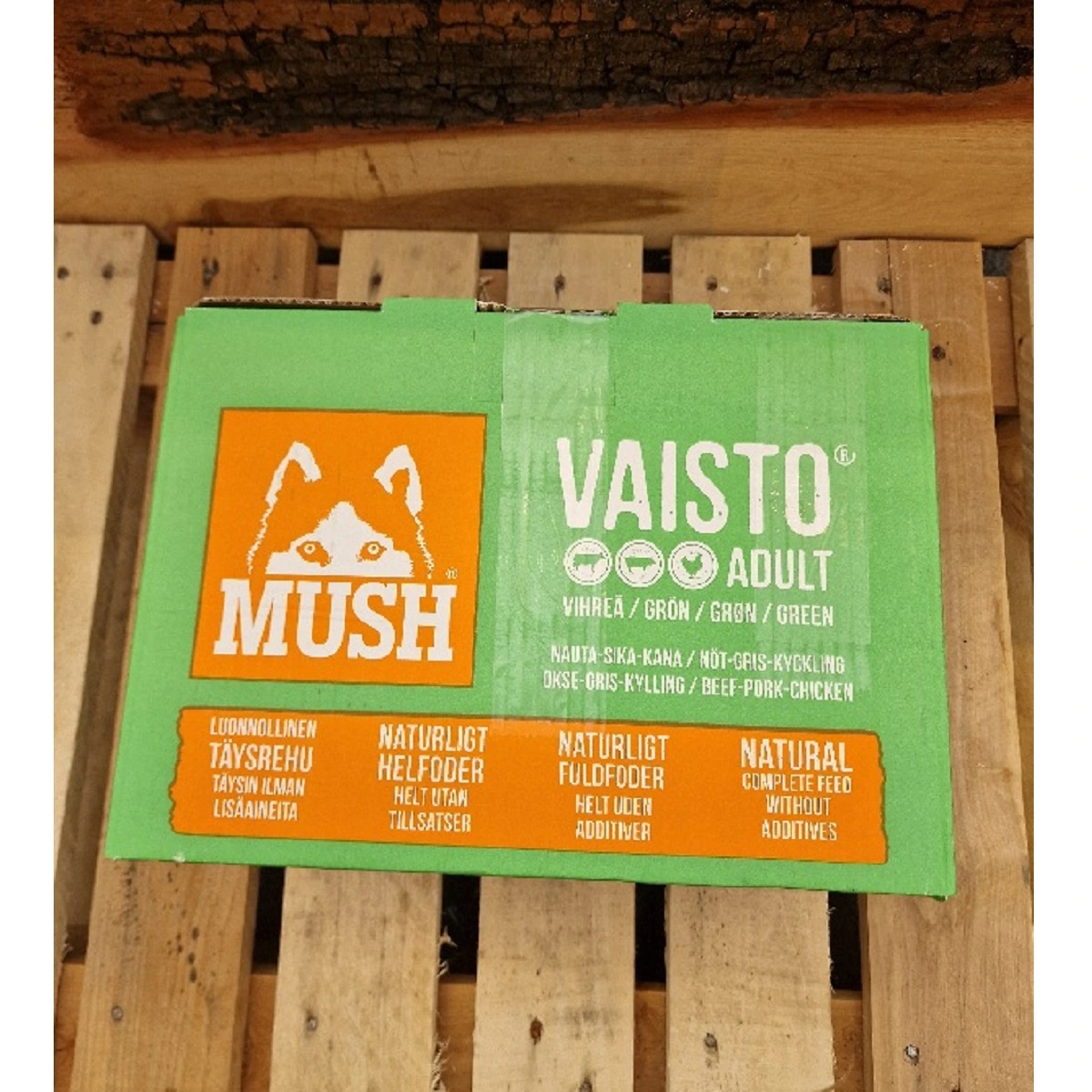 MUSH Vaisto Grøn - Råfoder til hund med okse, gris og kylling 10 kg
