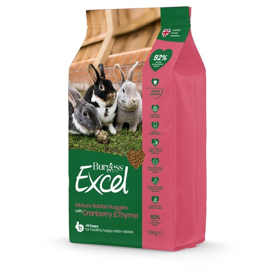 Burgess Excel Mature Kaninfoder 1,5 kg - Tranebær og Timian