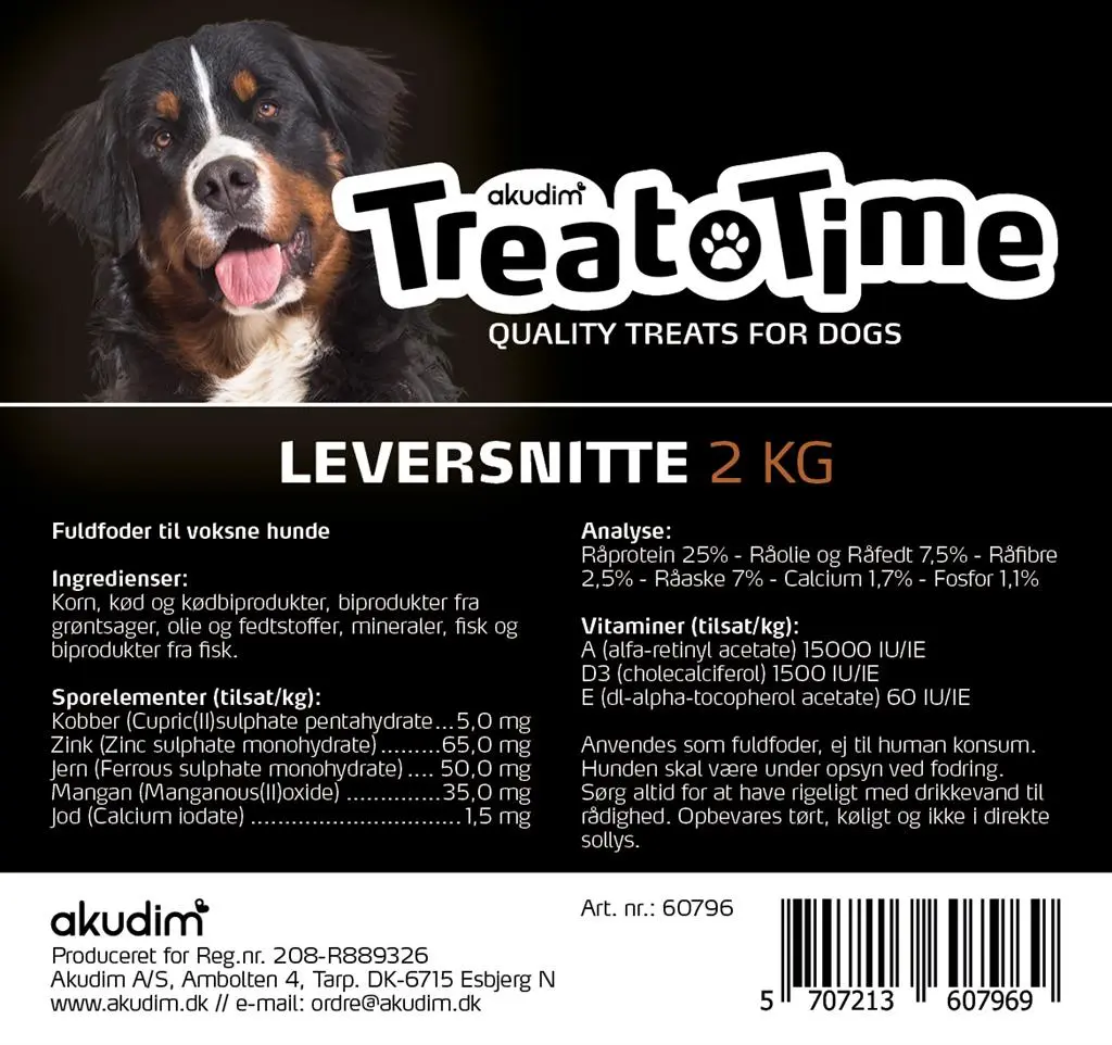 Klassisk favoritgodbidder Leversnitte 2 kg - træningssnacks til hunde