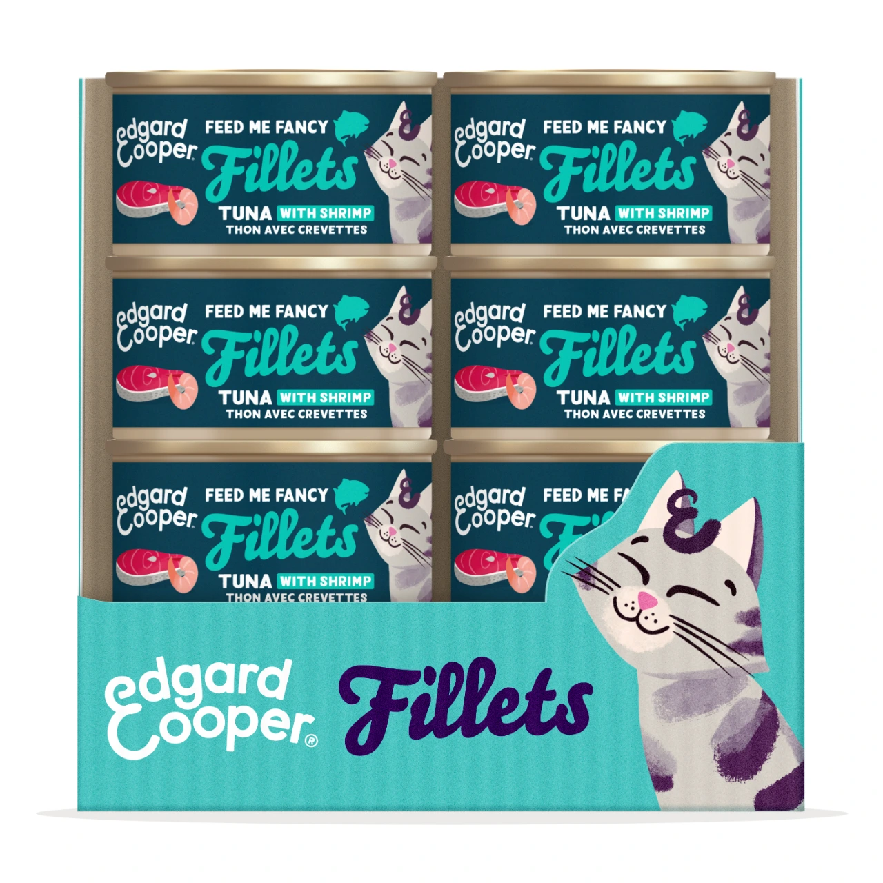 Edgard & Cooper kattefilet med tun og rejer i bouillon 70 g