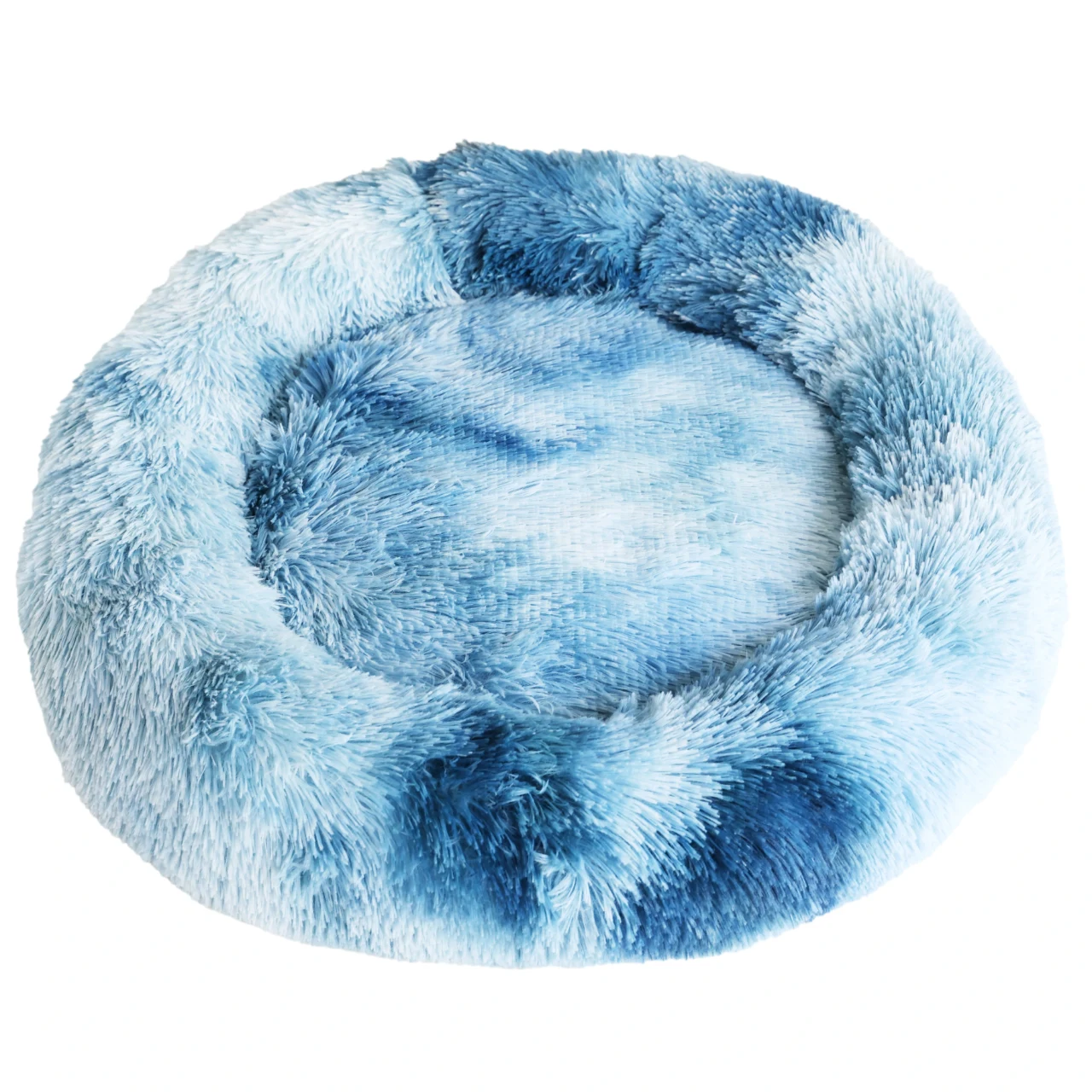 Donut Cozy Hundeseng Blå 50 cm - blød og hyggelig hundeseng til små hunde