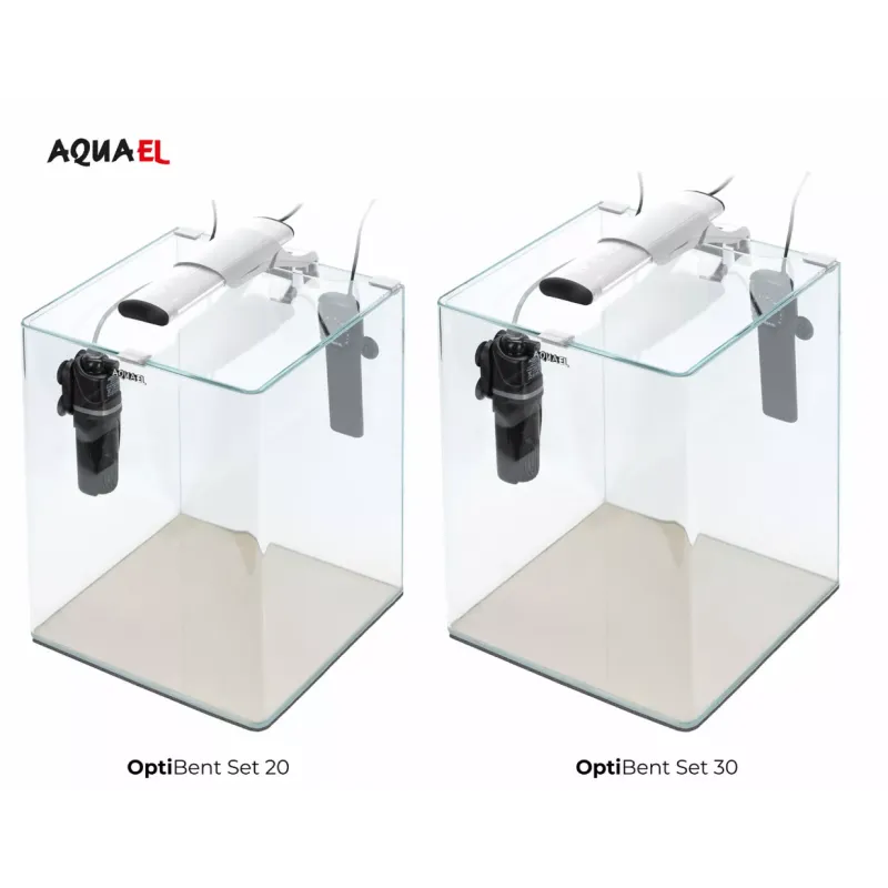 AquaEl Akvarie Opti Bent Hvid 20 Liter