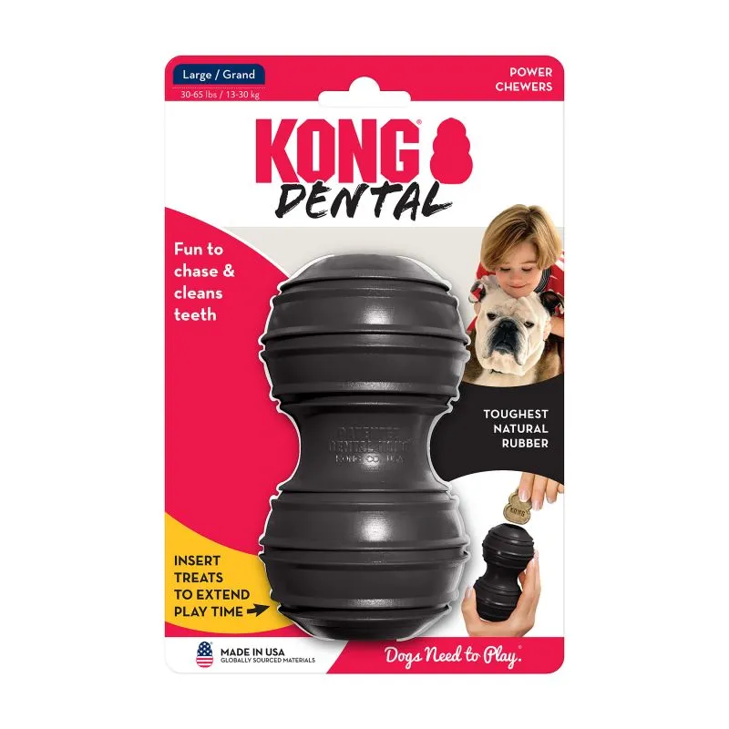 KONG Extreme Dental Sort L 13 cm - ekstra slidstærkt tandplejelegetøj