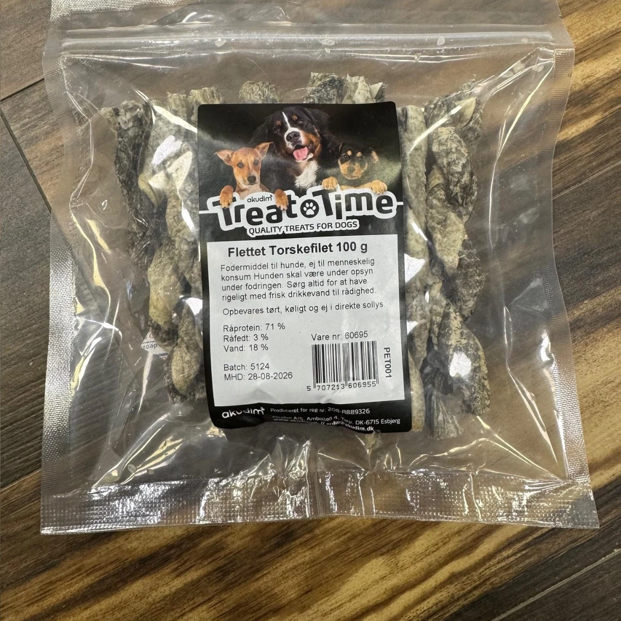 Treattime Flettet Torskefilet 100 g - Naturlige hundesnacks