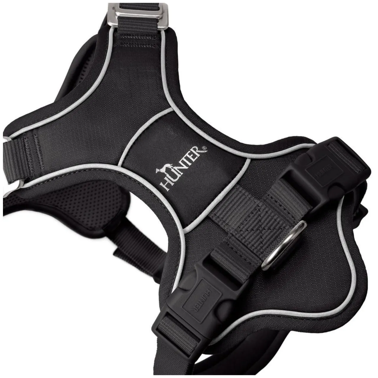 Hunter Divo Up hundesele L sort just mave 72-100 cm - Robust støtte og tryg kontrol
