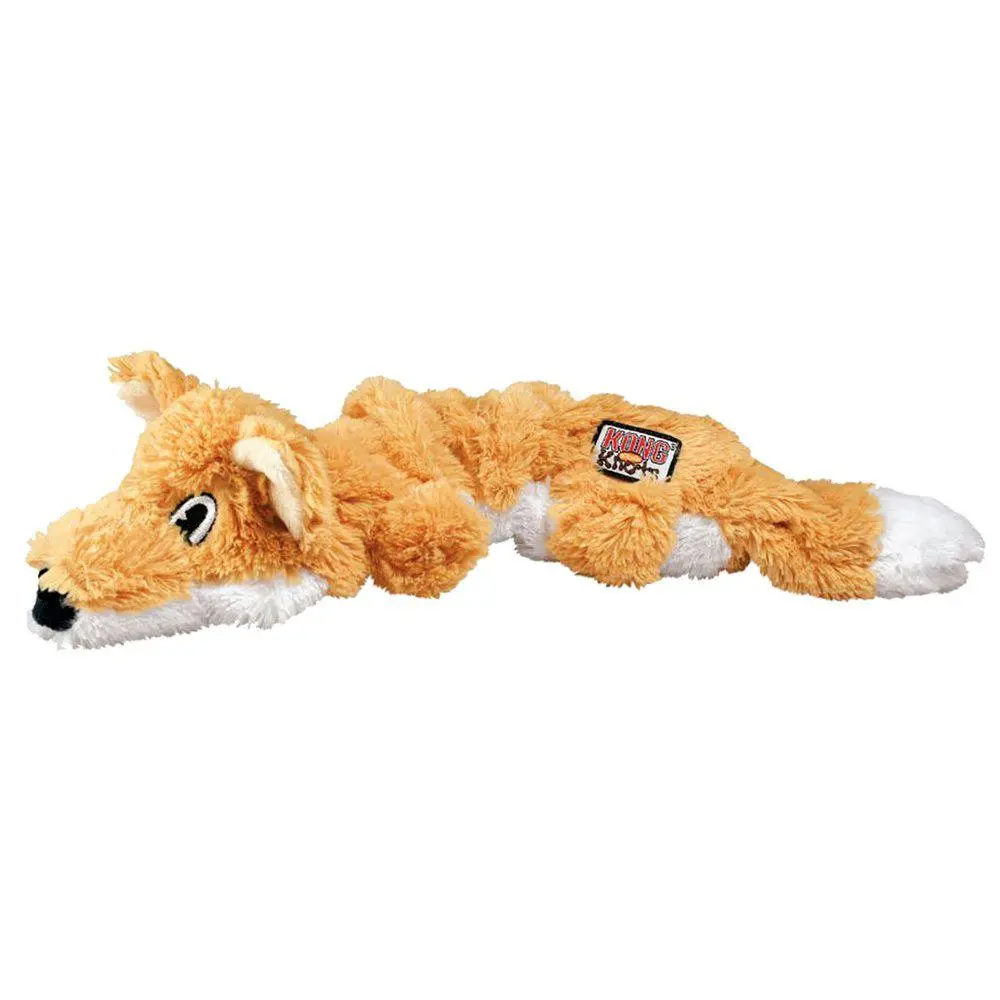 KONG Scrunch Knots Fox S/M - ræv hundelegetøj med reb