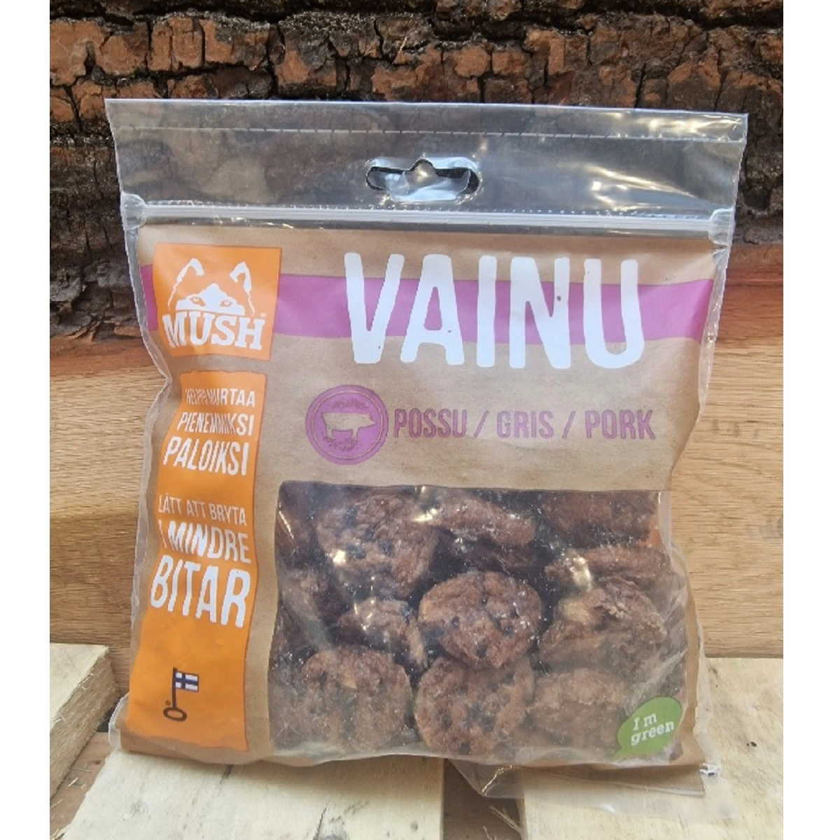 MUSH VAINU Træningsgodbidder Gris 150 g - sunde frysetørrede hundesnacks