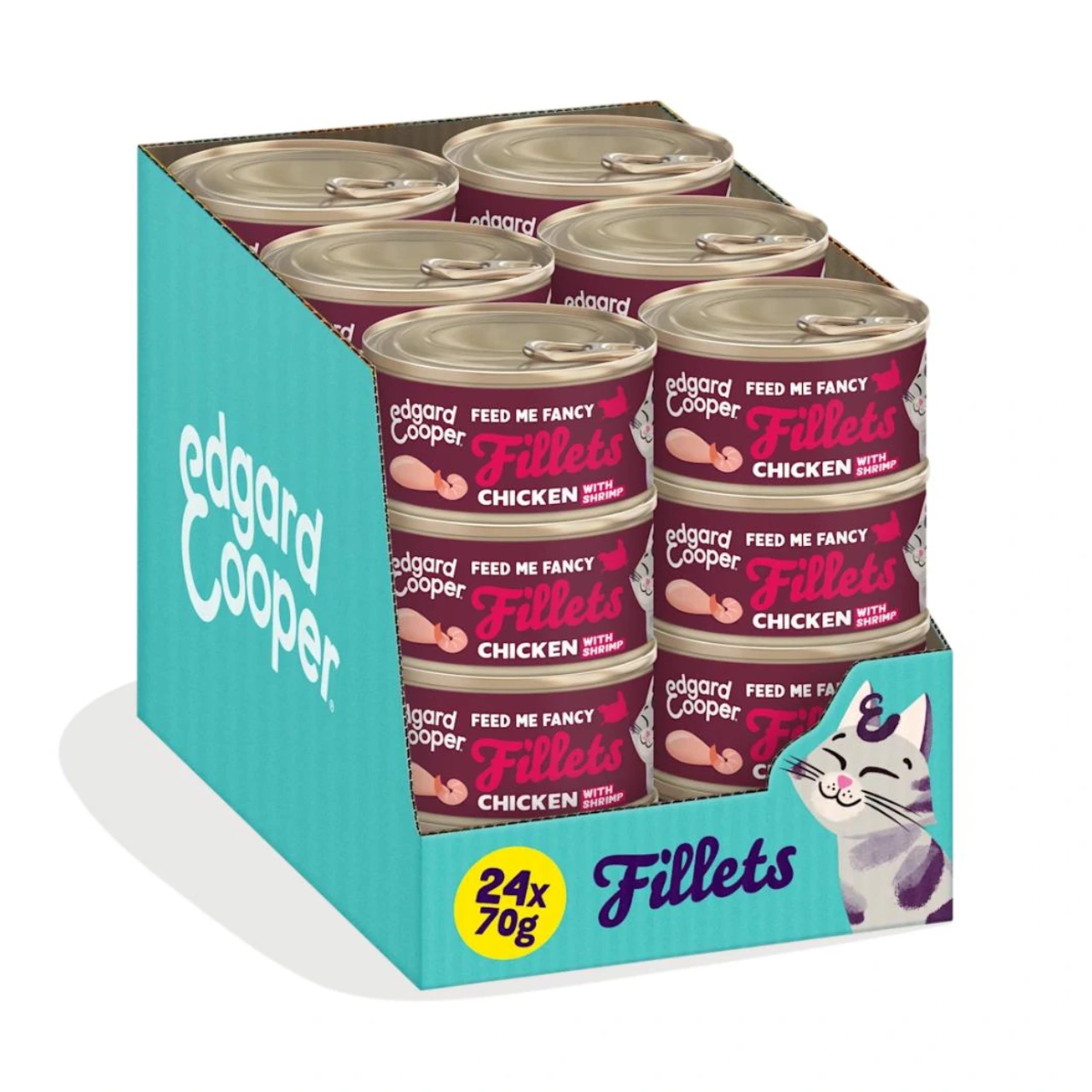 Edgard & Cooper kattefilet med kylling og rejer 70 g