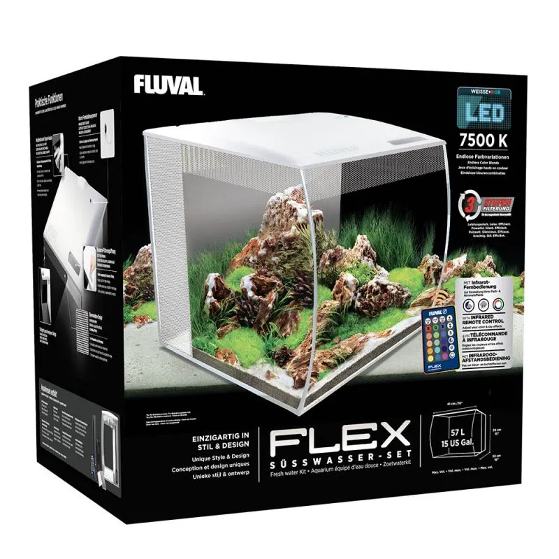 Fluval Flex akvarium 57 Liter Hvid