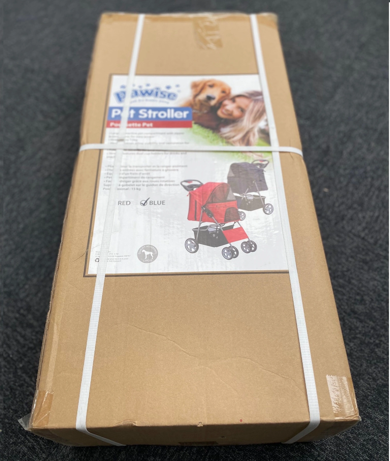 PAWISE Hunde klapvogn med 4 hjul Blå