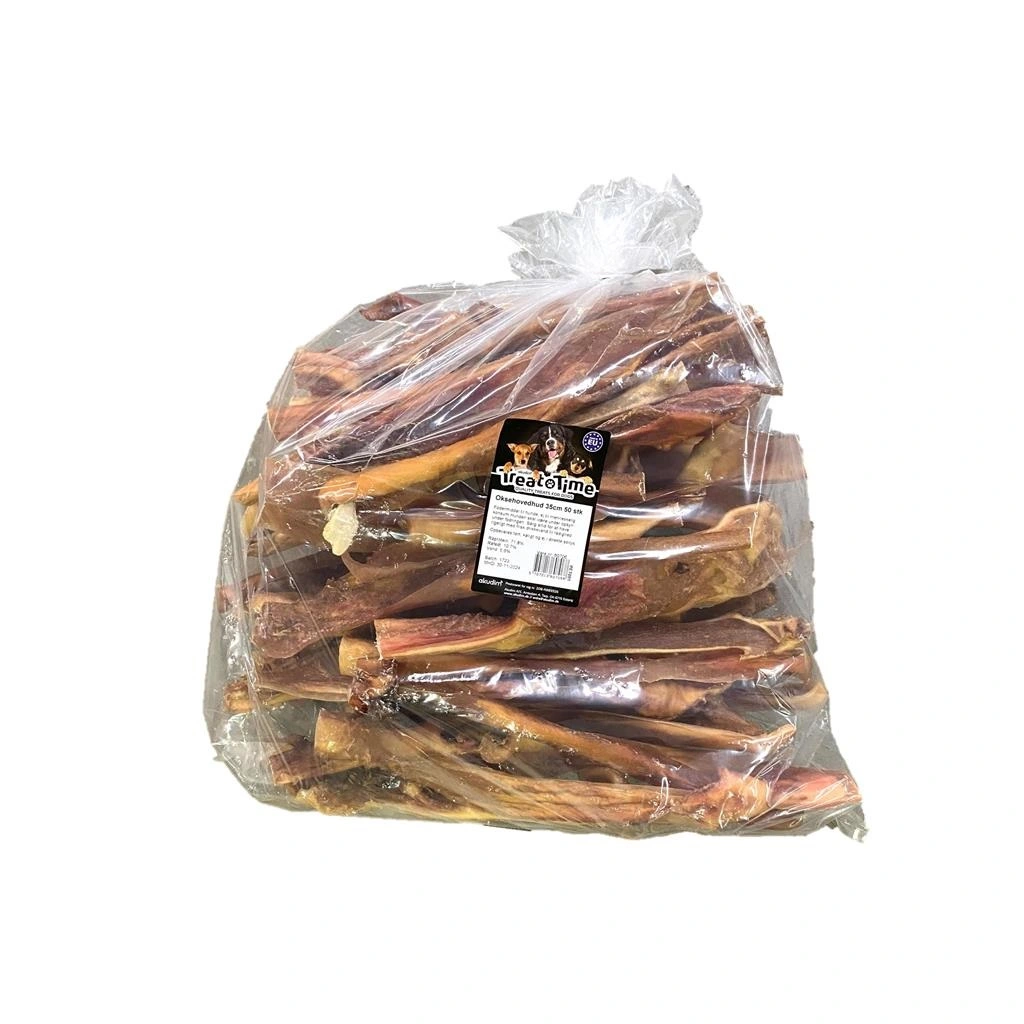 Treattime Oksehovedhud 35 cm - Naturligt tyggeben til hunde