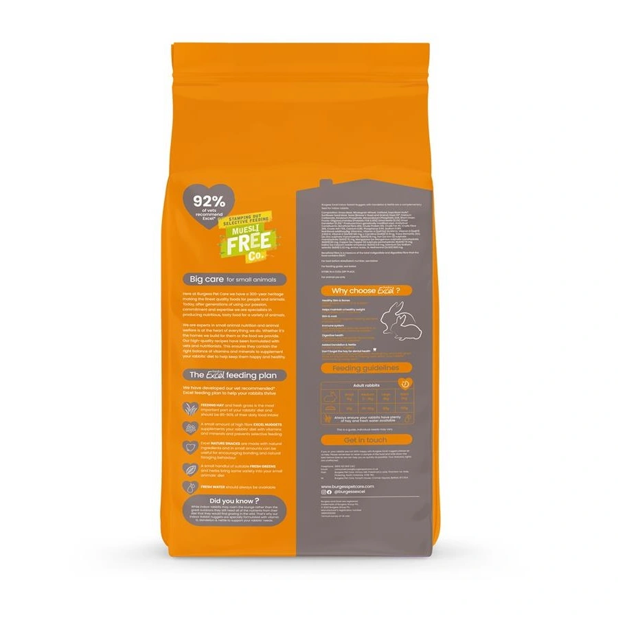 Burgess Excel Kanin Indoor Mælkebøtte & Brændenælde 1,5 kg - indendørsfoder