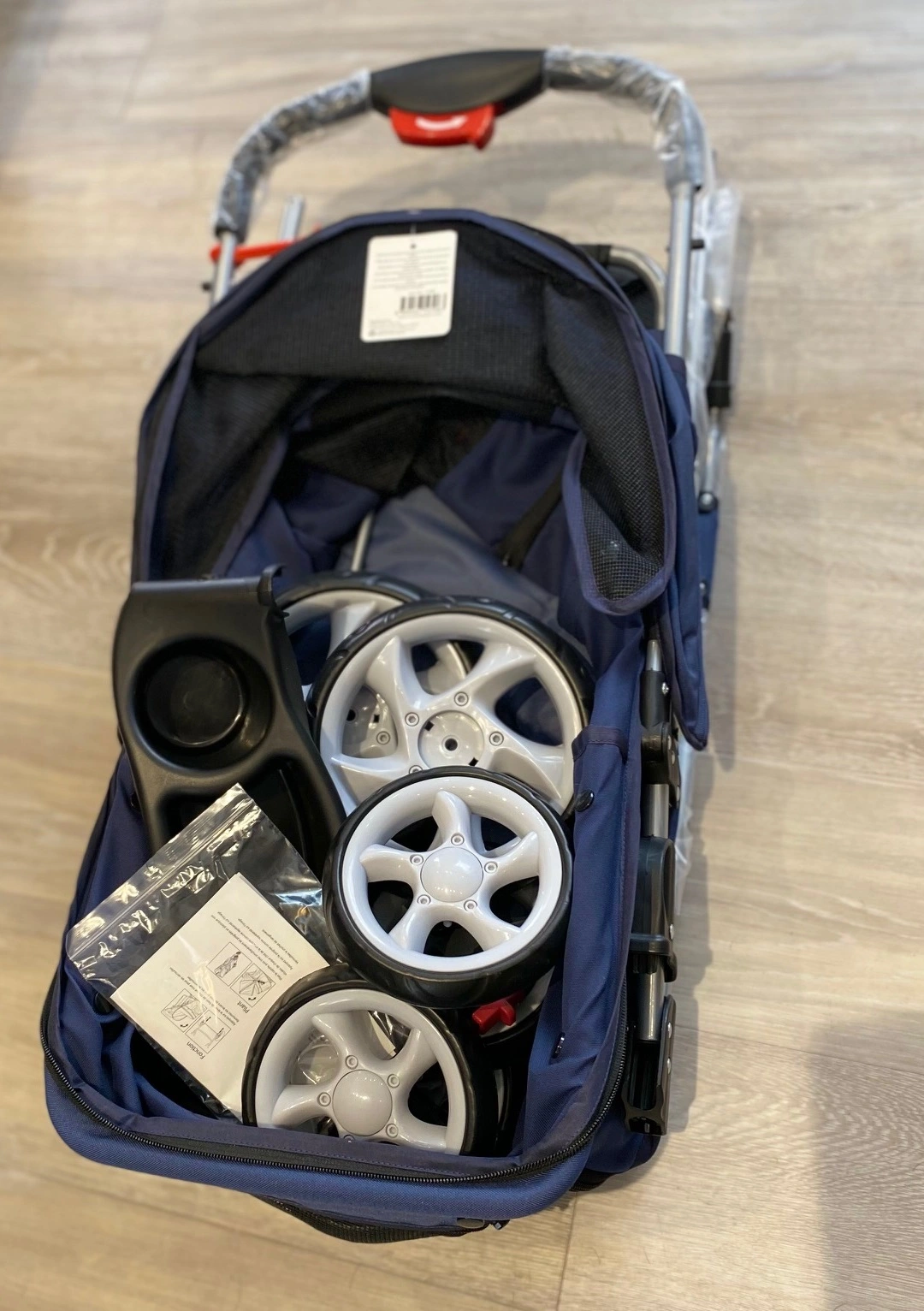 PAWISE Hunde klapvogn med 4 hjul Blå