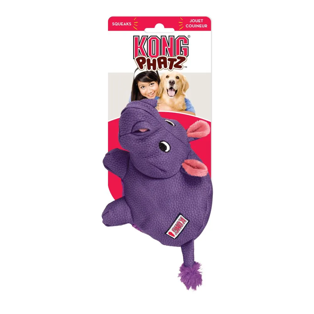 KONG Phatz Flodhest Medium - robust bamse hundelegetøj