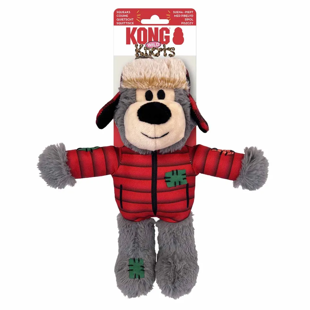 Kong Holiday Wild Knots Bear Mix M/L - juleinspireret robust bjørne-legetøj