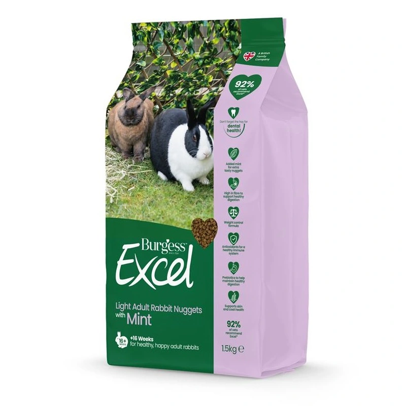Burgess Excel Light Kaninfoder 1,5 kg - Mint og Vægtkontrol