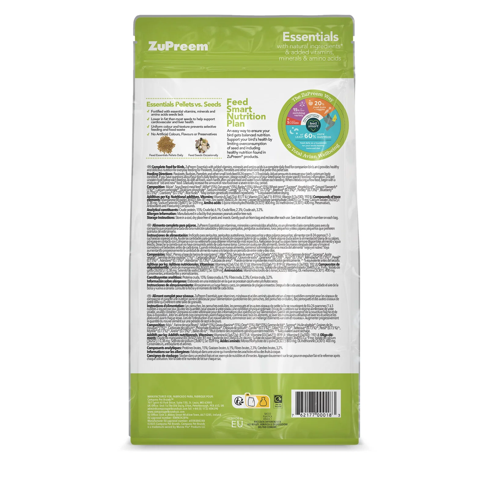 Zupreem Essentials Undulat 1 kg