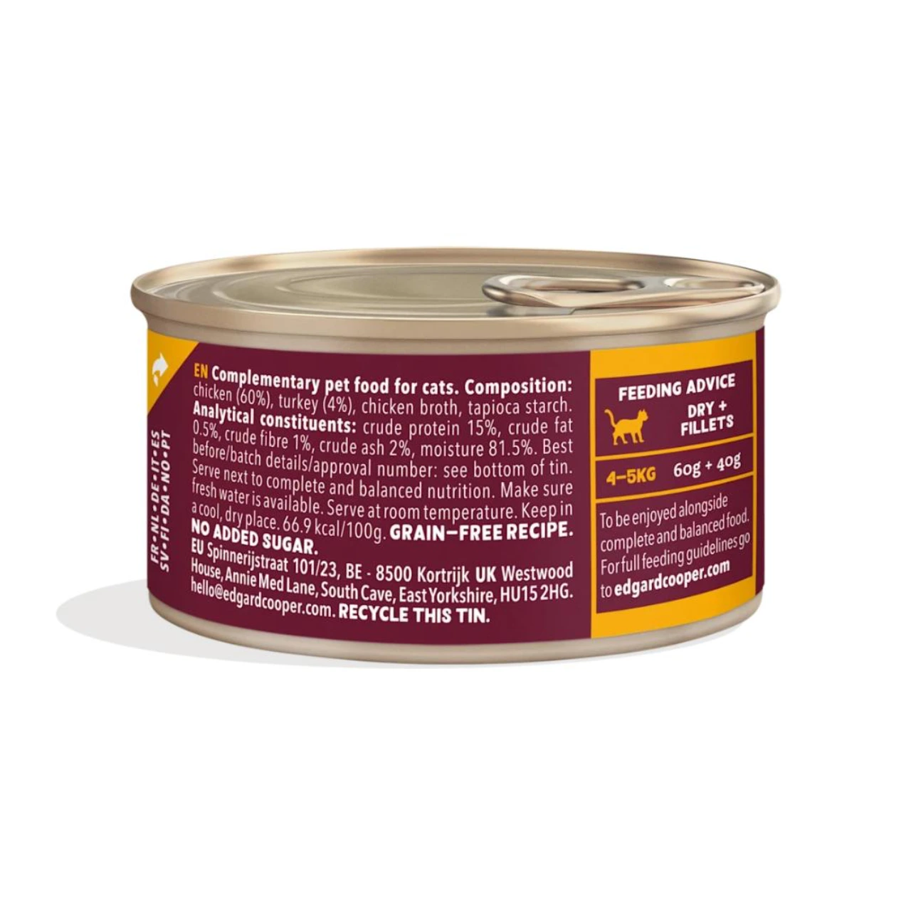 Edgard & Cooper kattefilet med kylling og kalkun 70 g