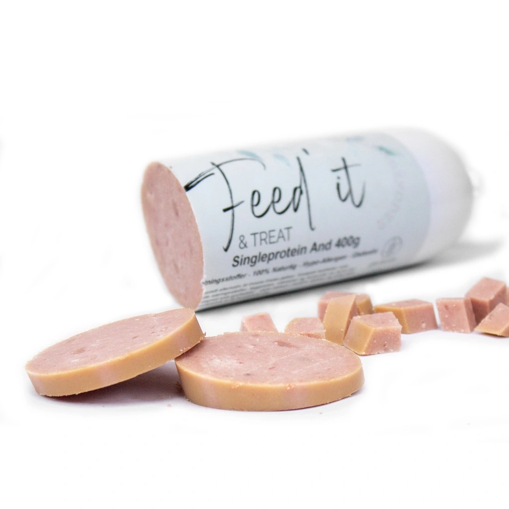 Feedit & Treat Pure Duck 400 g - naturlig andeskærepølse til hund og kat