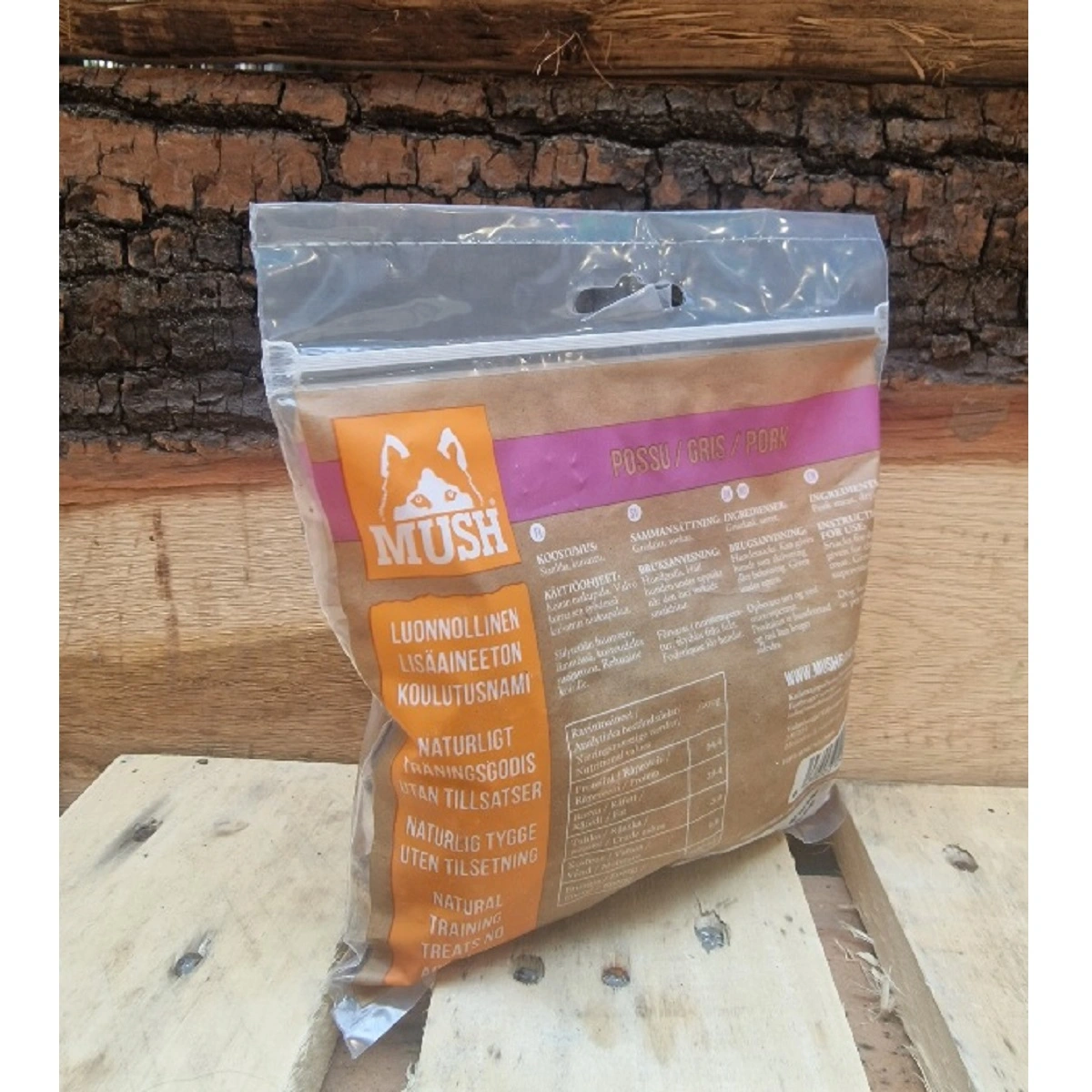 MUSH VAINU Træningsgodbidder Gris 150 g - sunde frysetørrede hundesnacks