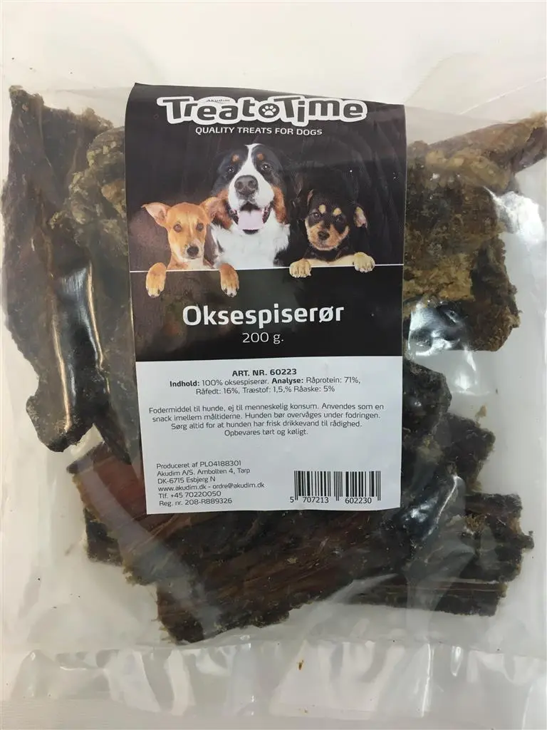 Treattime Oksespiserør 200 g - Naturlige hundesnacks
