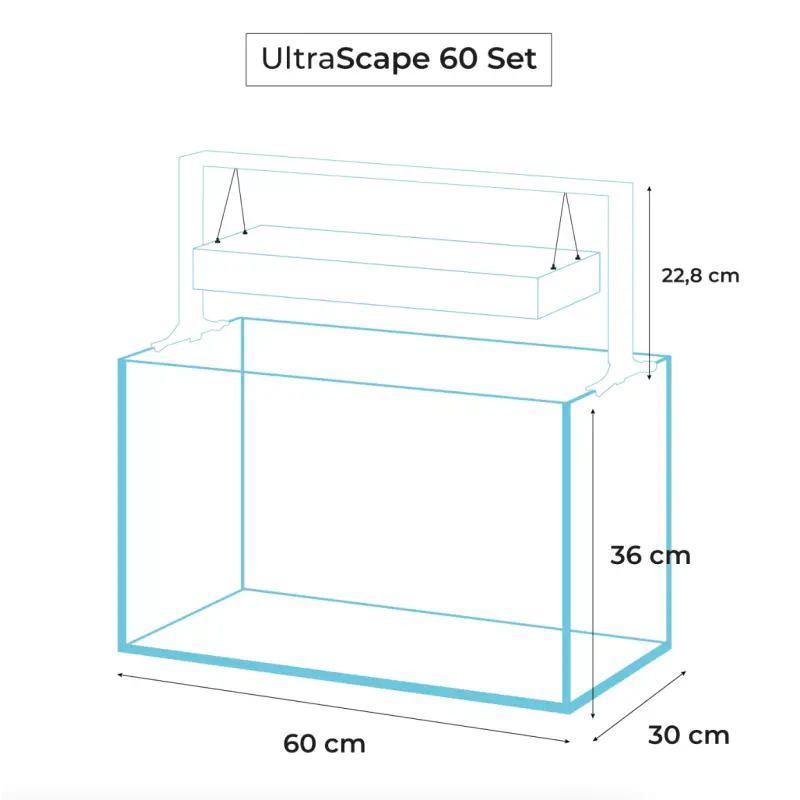 AquaEl Akvarie og Lampe Ultra Scape 60 Snow