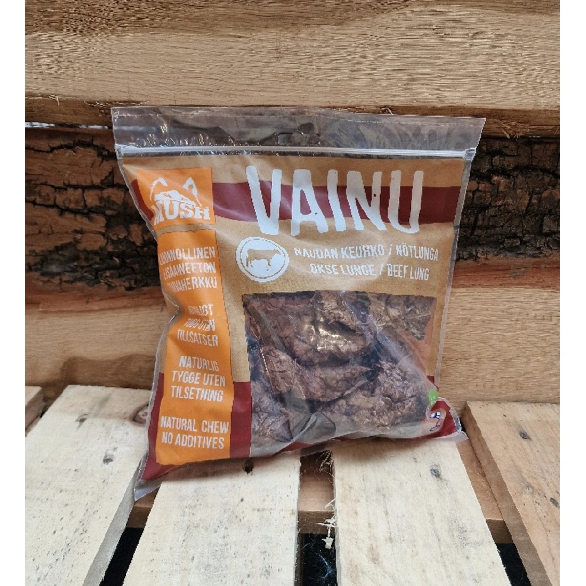 MUSH VAINU Hundesnack Okselunge 140 g - naturlige træningssnacks