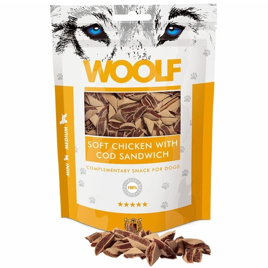 Woolf Hundesnack Bløde Kylling med Torsk Sandwich