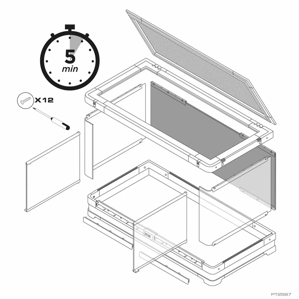 Exoterra Glas Terrarium Vista 90 Buet rude