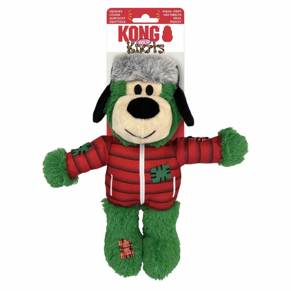 Kong Holiday Wild Knots Bear Mix M/L - juleinspireret robust bjørne-legetøj