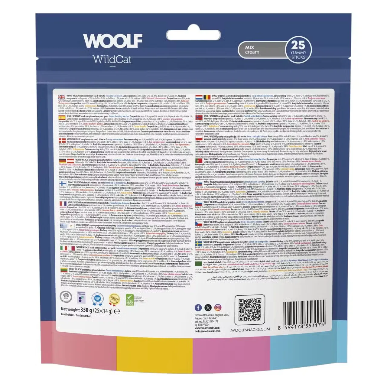 Woolf Wildcat Cream 25 stk - Mix af lækre kattegodbidder