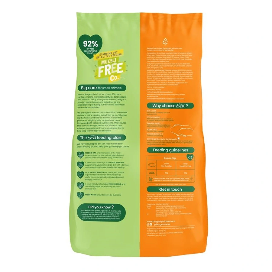 Burgess Excel Marsvinefoder 1,5 kg - Mint og C Vitamin
