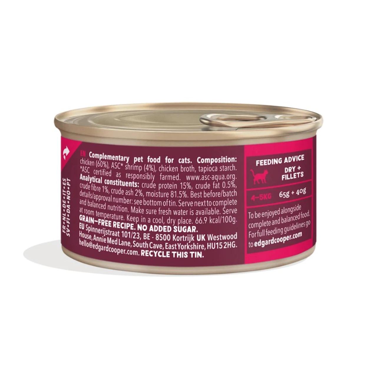 Edgard & Cooper kattefilet med kylling og rejer 70 g