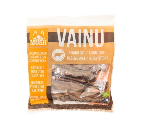 MUSH VAINU Hundesnack Tyremuskel 250 g - naturlige tyggeben til hunde