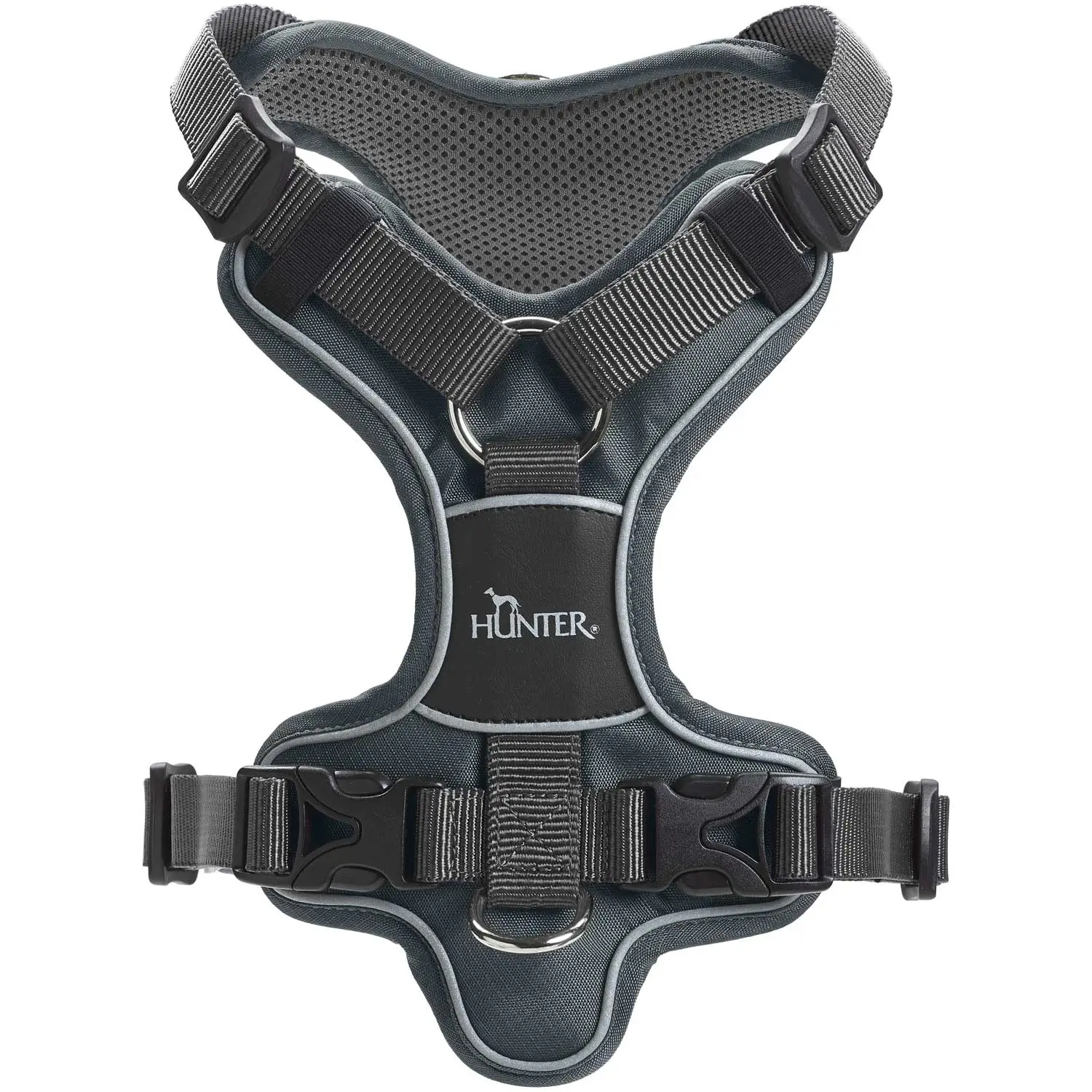 Hunter Divo hundesele S grå/grå just mave 45-56 cm - Stabil kontrol og komfort