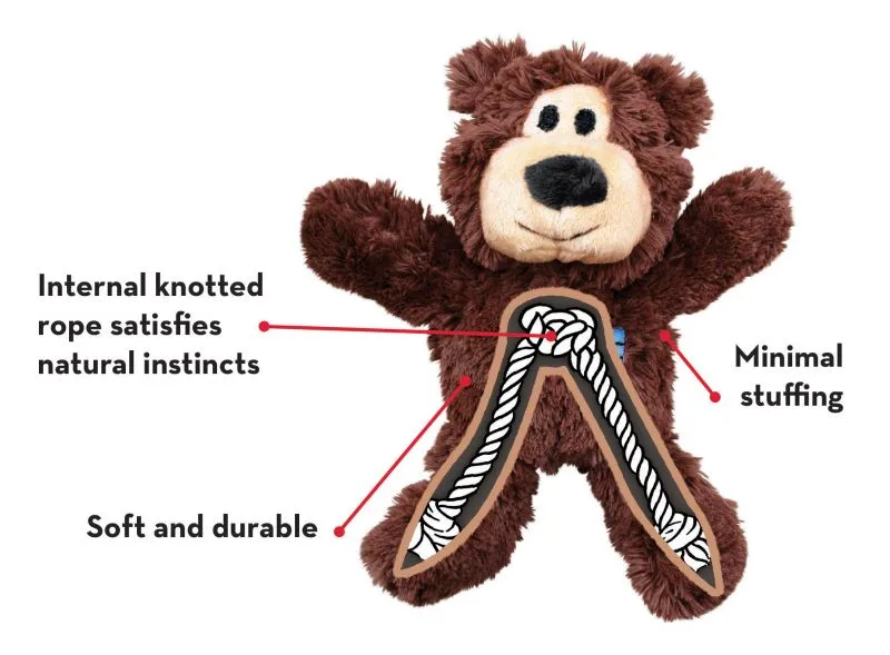 KONG Wild Knots Hundebamse Bjørn XS - lille bamse med reb