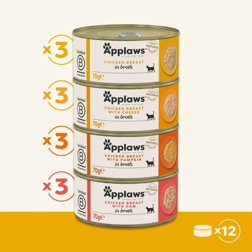 Applaws Kattevådmad Kyllingekasse 12 x 70 g