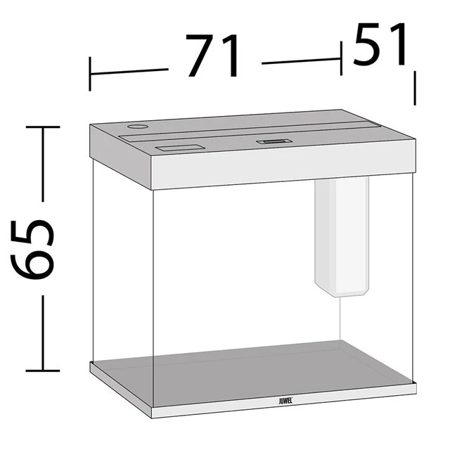 Juwel Akvarium Lido 200 Liter i Hvid 70x51x65 cm