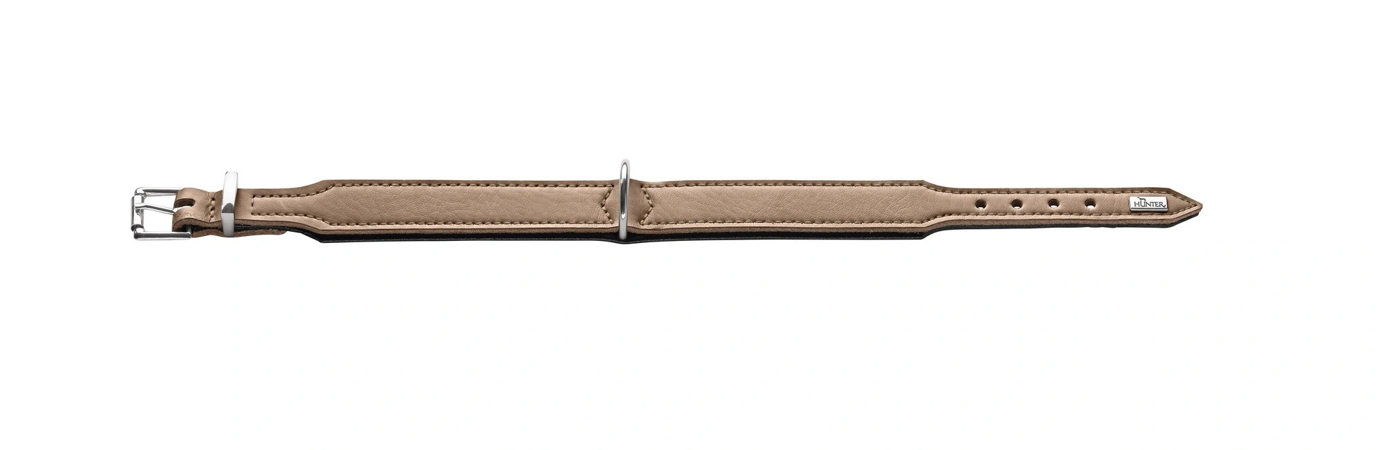 Hunter Basic halsbånd str.32 Stone - 24,0-28,5 cm